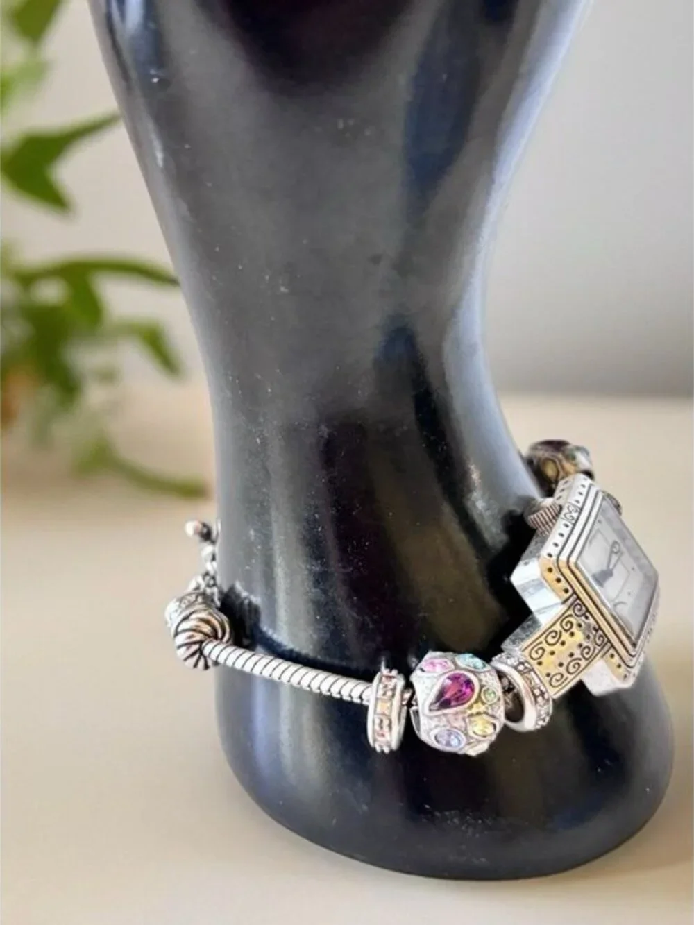 Brighton Short Hills Japan Movement Silver Watch Colorful Beads New Battery
